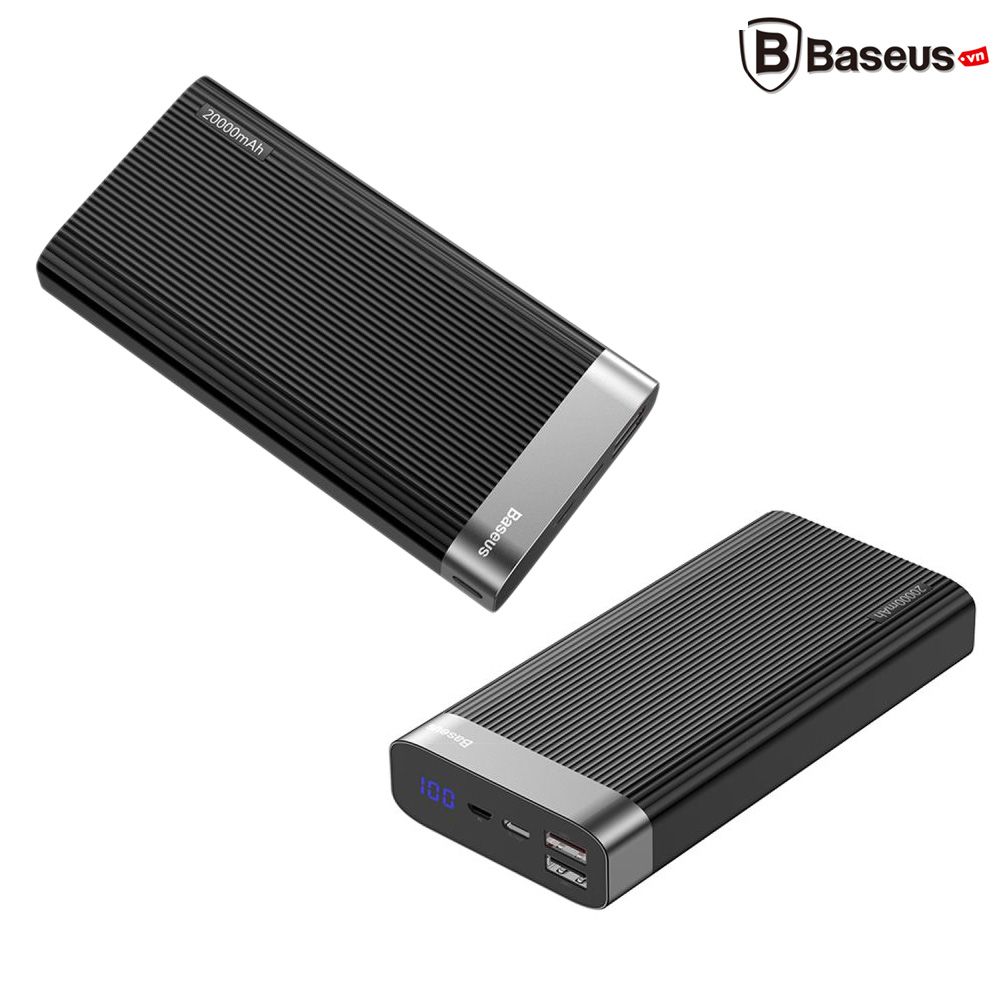 Pin sạc dự phòng Baseus Parallel PD Power Bank 20,000mAh cho Smartphone/ Tablet/ Macbook (18W, QC 3.0, Power Delivery, LED, 2 Port USB + Type C)