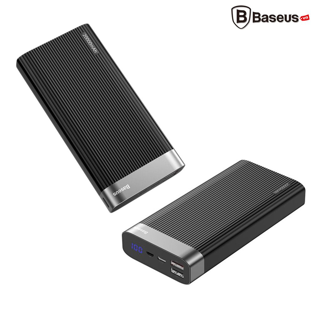 Pin sạc dự phòng Baseus Parallel PD Power Bank 20,000mAh cho Smartphone/ Tablet/ Macbook (18W, QC 3.0, Power Delivery, LED, 2 Port USB + Type C)