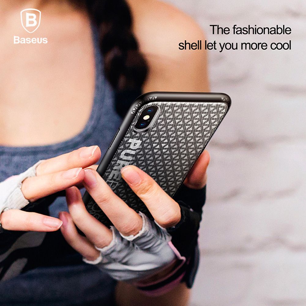 Ốp lưng thể thao chống sốc Baseus Parkour Case cho iPhone X (Thin Silicone + Plastic Anti Knock Case)