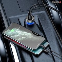 Tẩu sạc ô tô Baseus Particular 65W – 2 cổng USB & Type-C, hỗ trợ PD/PPS/QC3.0, màn hình LCD hiển thị