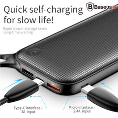 Pin sạc dự phòng Baseus LV152 cho Smartphone/ Tablet/ Macbook (Quick charge 3.0/ 20,000mAh/ 2 Port USB Type A + Type C)