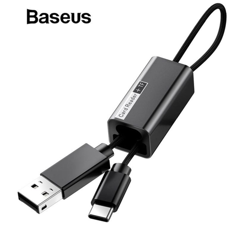 Cáp sạc nhanh Type C tích hợp đầu đọc thẻ nhớ Baseus Pendant Card Reader (2A, 16cm, 2in1 TF Card Reader OTG USB Type C Cable and Sync Data)