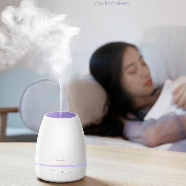 Máy phun sương, tạo ẩm, khuếch tán tinh dầu Mini Baseus Creamy-White Aroma (90ml, USB 5V, Ultrasonic Air Diffuser/ Humidifier Atomizer)