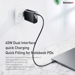 Bộ sạc nhanh đa năng hẹn giờ tắt Baseus Speed PPS Smart Shutdown Charger 45W (5A/45W, QC4.0/ QC3.0 / PD / SCP/ Quick charger, Timer Auto Power Off )