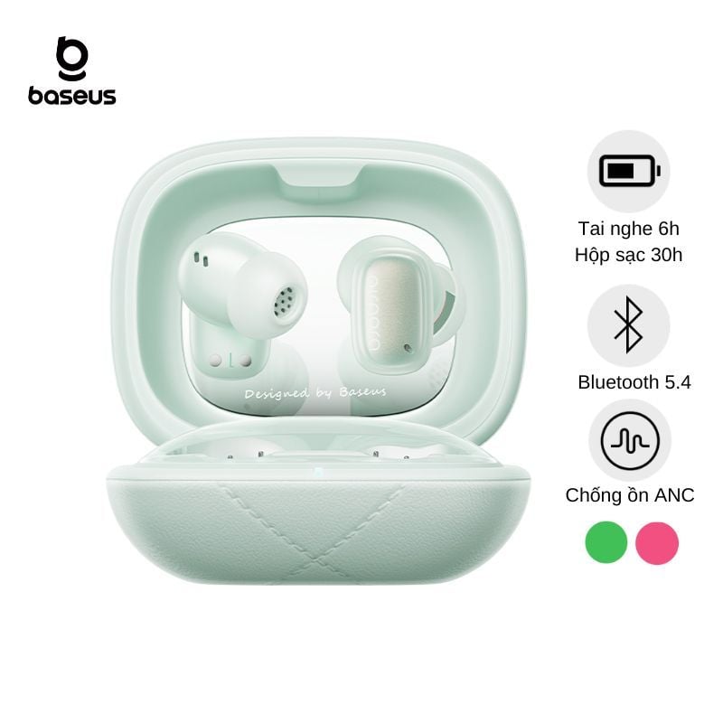 Tai Nghe Không Dây TWS Baseus AirNora 3 ANC (Bluetooth v5.4, 6.5H, -45db Noise Cancellation, 4-Mic ENC)