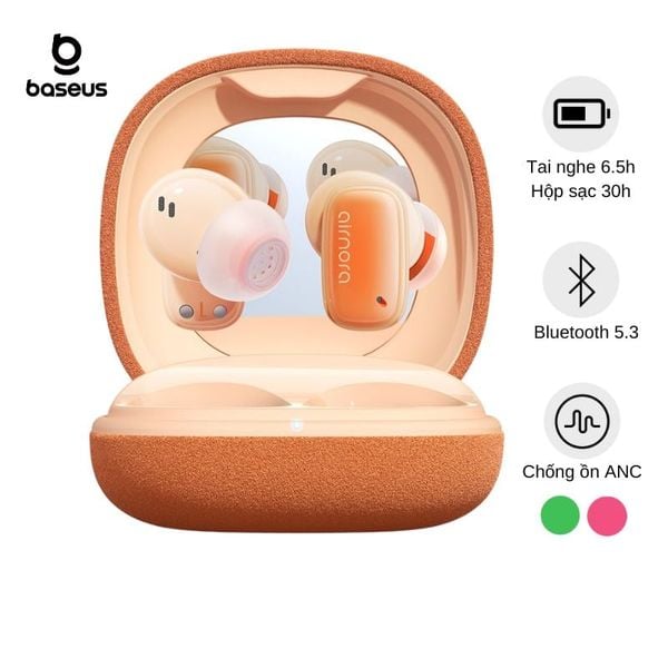 Tai Nghe Bluetooth Baseus AirNora 2 True Wireless Earphones Hybrid ANC Nhỏ Gọn Thời Trang (Bluetooth V5.3, 30h sử dụng, APP Control)