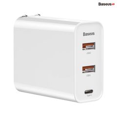 Bộ sạc nhanh đa năng, công suất cao Baseus PPS Quick Charger 60W cho Smartphone/ Tablet/ Laptop (3 ports, Type C+ Dual USB, PPS/ PD/ QC Full Quick Charge Protocol )