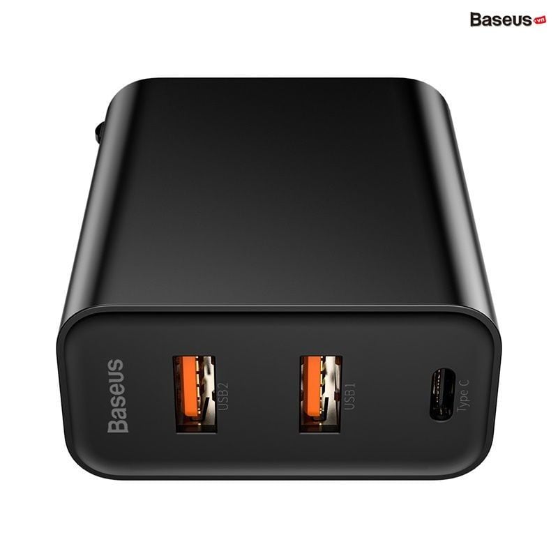 Bộ sạc nhanh đa năng, công suất cao Baseus PPS Quick Charger 60W cho Smartphone/ Tablet/ Laptop (3 ports, Type C+ Dual USB, PPS/ PD/ QC Full Quick Charge Protocol )