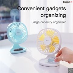 Quạt mini để bàn Baseus Baseus Pudding-Shaped Fan ( 3 mức tốc độ - Mini USB Air Cooling Fan Clip Desk Fan)