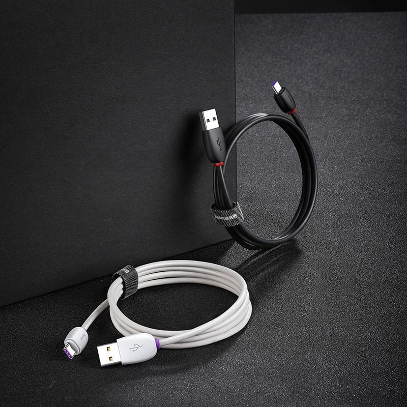 Cáp sạc nhanh Baseus Purple Ring – Type-C, 40W 5A, hỗ trợ Huawei SuperCharge, dùng cho Huawei/Samsung/Xiaomi ổn định