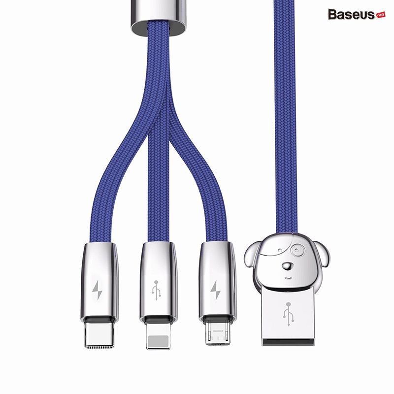 Cáp 3 trong 1 tiện dụng Baseus Rapid Series 3-in-1 cable 1.2m (Lightning - Micro - Type C, 3A, 1.2m)