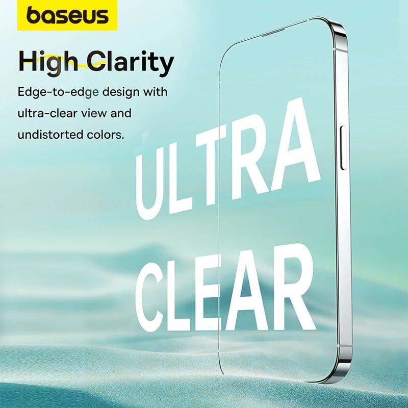 Kính Cường Lực Baseus Crystalline Series Anti-Glare Full-Coverage HD with Built-in Dust Filter for iP 15/16 Series