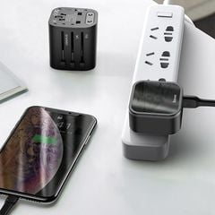 Bộ sạc nhanh du lịch đa năng Baseus Removable 2 in 1 Universal Travel Adapter PPS Quick Charger Edition(18W, Type C PD 3.0/ USB Quick charge 3.0, US/UK/EU/AU/CN)