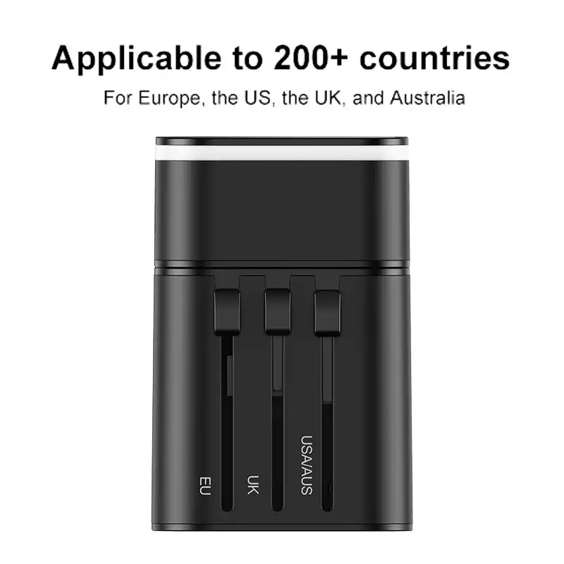 Bộ sạc nhanh du lịch đa năng Baseus Removable 2 in 1 Universal Travel Adapter PPS Quick Charger Edition(18W, Type C PD 3.0/ USB Quick charge 3.0, US/UK/EU/AU/CN)