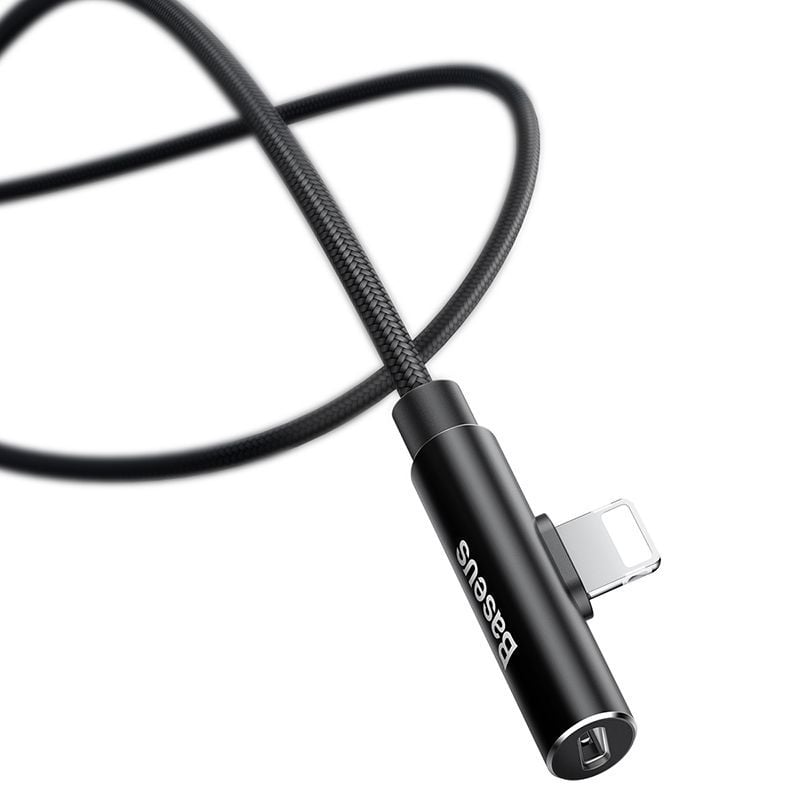 Cáp sạc tích hợp đầu chia Lightning 1 thành 2 Baseus Rhythm Bent Connector Audio and Charging Cable dùng cho iPhone/iPad