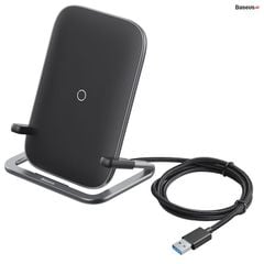 Đế sạc nhanh không dây Baseus Rib 15W cho iPhone/Samsung/Xiaomi/Oppo (Horizontal and Vertical Holder Wireless Quick Charger)