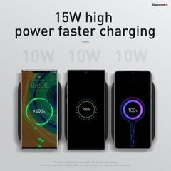 Đế sạc nhanh không dây Baseus Rib 15W cho iPhone/Samsung/Xiaomi/Oppo (Horizontal and Vertical Holder Wireless Quick Charger)