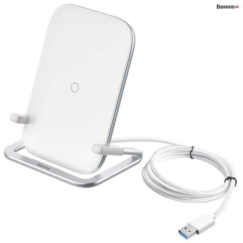 Đế sạc nhanh không dây Baseus Rib 15W cho iPhone/Samsung/Xiaomi/Oppo (Horizontal and Vertical Holder Wireless Quick Charger)