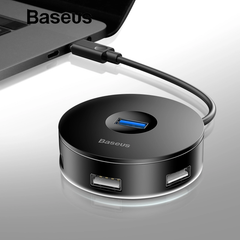 Bộ HUB chuyển đổi Type C sang USB 3.0 Baseus Round Box HUB (4 Port USB, Support Hard Disk)