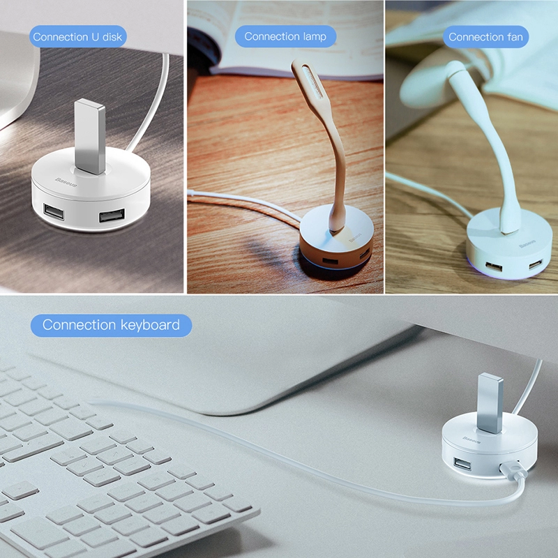 Bộ HUB chuyển đổi Type C sang USB 3.0 Baseus Round Box HUB (4 Port USB, Support Hard Disk)
