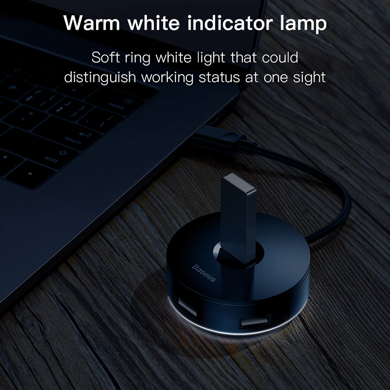 Bộ HUB chuyển đổi Type C sang USB 3.0 Baseus Round Box HUB (4 Port USB, Support Hard Disk)