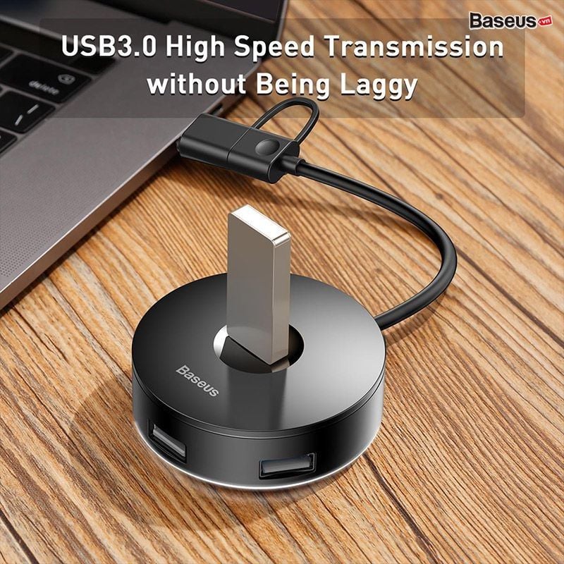 Hub chuyển đa năng Baseus Round Box HUB Adapter（Type-C+USB A to USB3.0 +USB2.0*3)