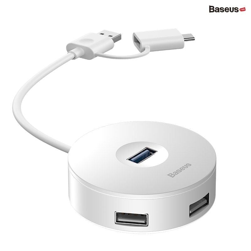 Hub chuyển đa năng Baseus Round Box HUB Adapter（Type-C+USB A to USB3.0 +USB2.0*3)