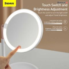 Gương trang điểm thông minh 3 trong 1 Baseus Smart Beauty Series Lighted Makeup Mirror (RA ≥ 97 , 4000K color Temperature, 18000mAh, Mirror with Storage Box)