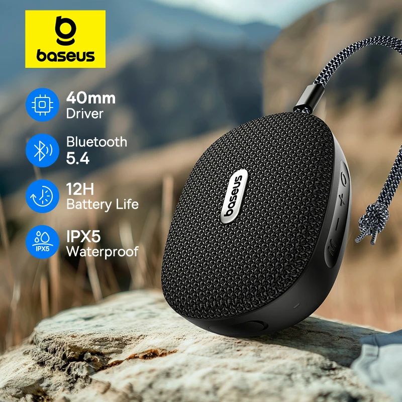 Loa Di Động Không Dây Baseus AeQur 35 Pro (5W, Bluetooth v5.4, 12Hrs, IPX5, Bass Enhancement)