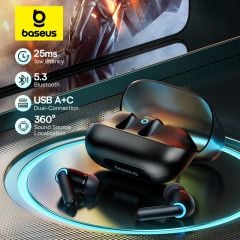Tai Nghe Bluetooth Baseus AeQur G10 True Wireless Earphones (Bluetooth 5.3, GPS - APP Control, Super Fast charge, Nearly No-delay, Bisa 3D Gaming Earbuds)
