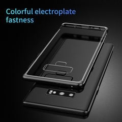 Ốp lưng Silicone dẽo trong suốt viền si Crome màu Baseus Shining Case cho Samsung Galaxy Note 9 (Soft TPU Silicone)