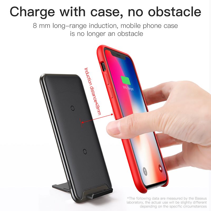 Đế sạc nhanh không dây Baseus 3 Coils Wireless Quick Charge cho iPhone 8/ iPX/ XR/ XS/XS Max/ Samsung S8/ S9/ Note 8/9 (10W, Qi Wireless Quick Charge)