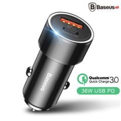 Bộ tẩu sạc nhanh đa năng dùng cho xe hơi Baseus LV196 (Type C PD Fast Charge 36W & USB Quick charge 3.0)