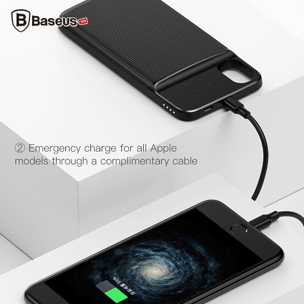 Ốp lưng tích hợp Pin sạc dự phòng không dây Baseus cho iPhone X (Wireless Charge Backpack Power Bank)