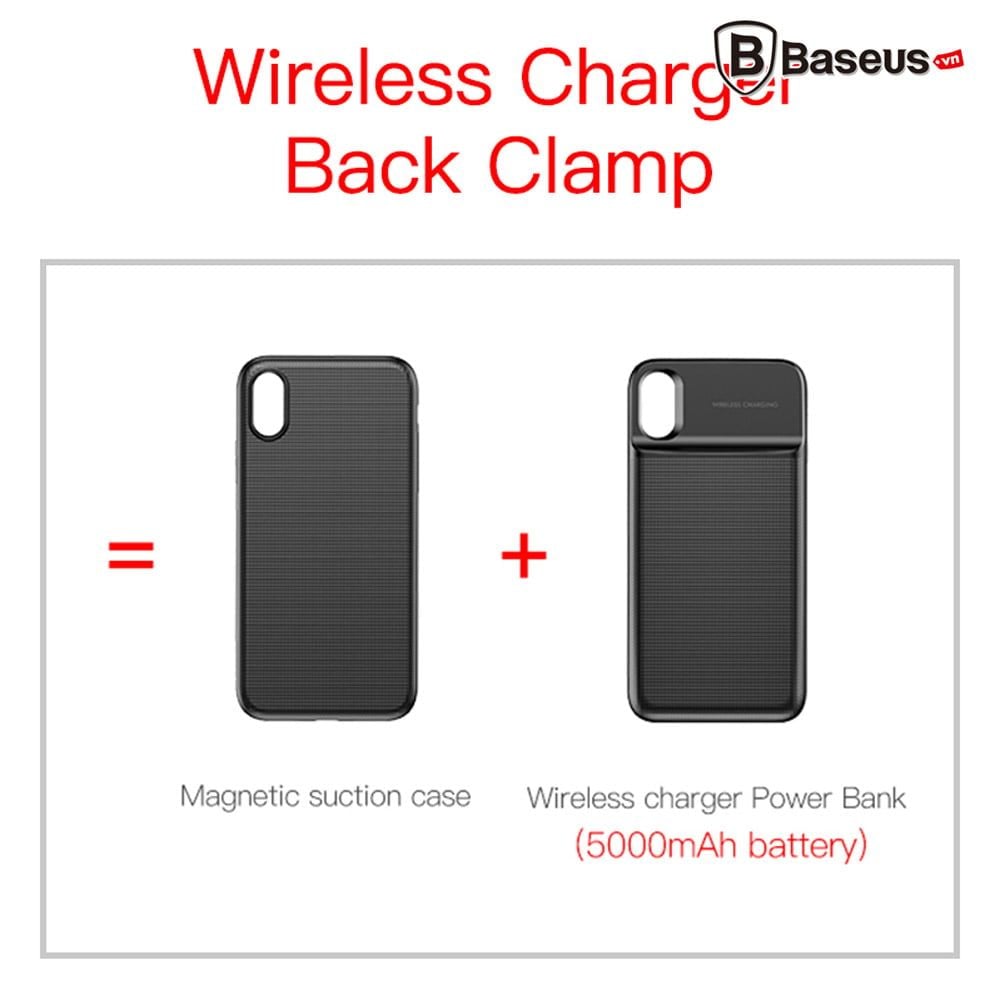 Ốp lưng tích hợp Pin sạc dự phòng không dây Baseus cho iPhone X (Wireless Charge Backpack Power Bank)