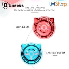 Baseus Finger Ring Holder  đeo tay chống đánh rơi điện thoại hình con mèo bằng kim loại cao cấp ( Baseus Privity Ring Bracket/ Finger Ring Holder)