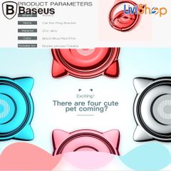 Baseus Finger Ring Holder  đeo tay chống đánh rơi điện thoại hình con mèo bằng kim loại cao cấp ( Baseus Privity Ring Bracket/ Finger Ring Holder)