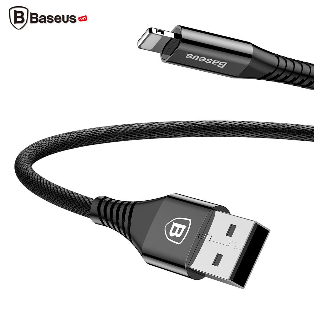 Cáp sạc tích hợp pin dự phòng Baseus 2in1 Ngân hàng điện bên ngoài Batterie 2500 mAh + USB / Lightning cáp 2.4A đen