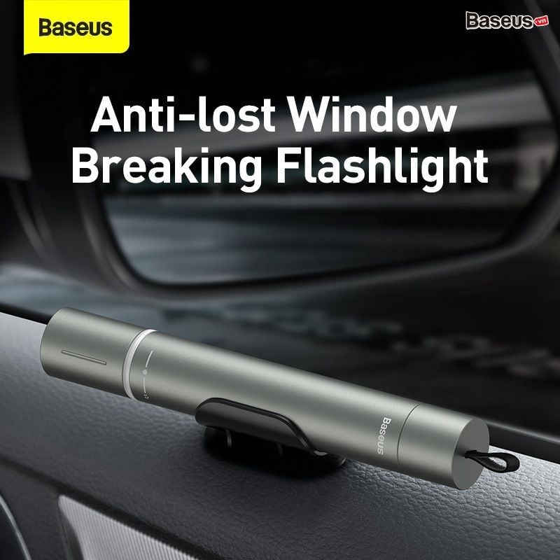 Búa phá kính thoát hiểm tích hợp đèn Flash cứu hộ Baseus Savior Window Breaking Flashlight