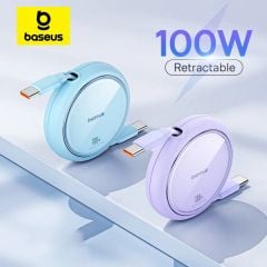 Cáp Sạc Nhanh Rút Gọn Baseus Free2Draw 100W Mini Retractable C to C Cho iPhone 15, iPad, Samsung, Macbook
