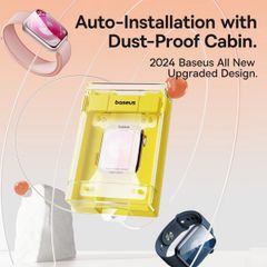 Kính Cường Lực/Miếng Dán Baseus NanoCrystal Full-Coverage Curved-Screen Crystal for 42mm/46mm AP Watch 10, 49mm AP Watch Ultra 1/2 (Bộ 1 Cái, Dust-Free Installation Tool and Cleaning Kit Included)