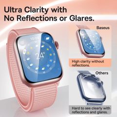 Kính Cường Lực/Miếng Dán Baseus NanoCrystal Full-Coverage Curved-Screen Crystal for 42mm/46mm AP Watch 10, 49mm AP Watch Ultra 1/2 (Bộ 1 Cái, Dust-Free Installation Tool and Cleaning Kit Included)