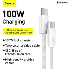 Cáp Sạc Siêu Nhanh Baseus Dynamic Series Fast Charging Data Cable Type-C to Type-C 100W