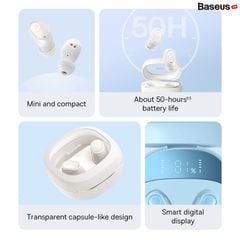 Tai Nghe Không Dây Baseus Bowie WM02 Plus True Wireless Earphones (Bluetooth V5.3, 50h sử dụng, Kích thước nhỏ gọn, Thời Trang, APP Control)