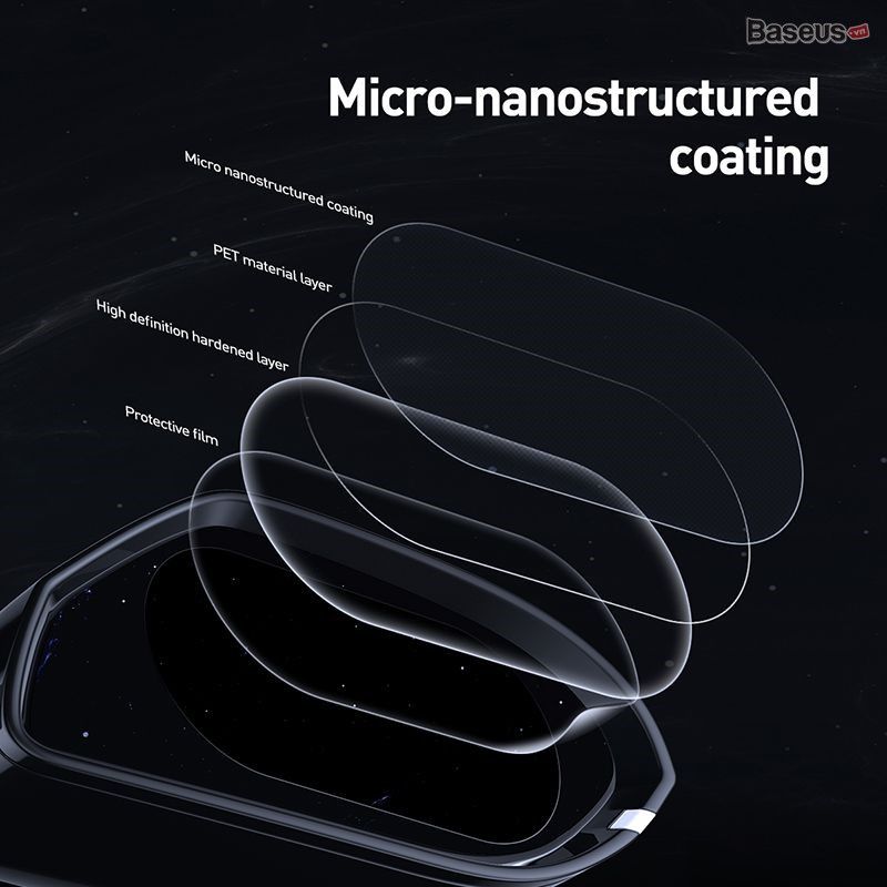 Film dán Nano chống bám nước mưa Baseus Rainproof Film 0.15mm dùng cho kính hậu xe ô tô  (02 PCS, Car Rear-View Mirror Transparent Rainproof Film)