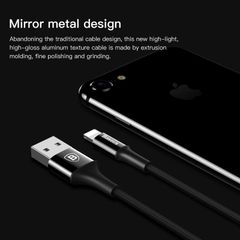 Cáp sạc đầu kim loại siêu bền Baseus Shining Cable with Jet Metal cho  iPhone/ iPad ( 2A, LED Lighting, Fast Charing)