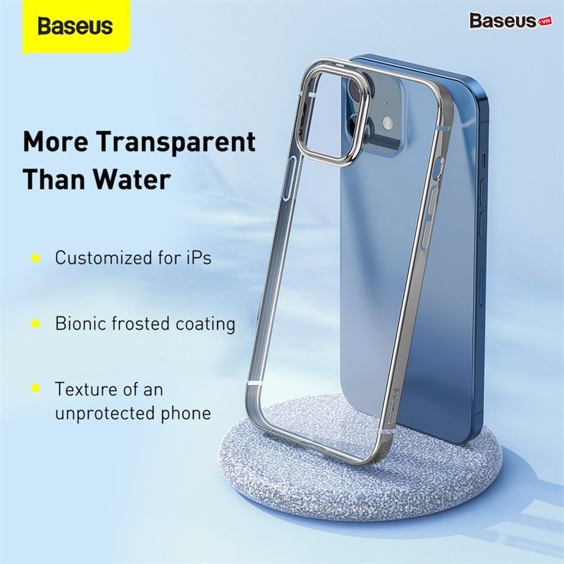 Ốp lưng Silicone dẻo trong suốt viền si màu Baseus Shining Case cho iPhone 12 Series (Soft TPU Silicone, Super Clear Case)