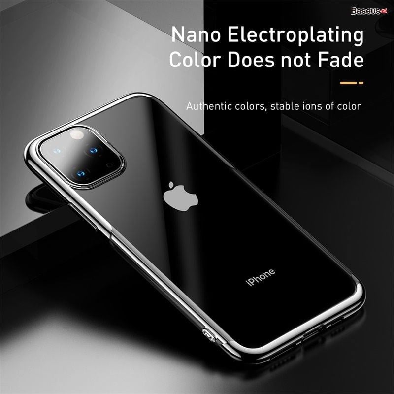 Ốp lưng Baseus Shining – TPU dẻo trong suốt, viền si Crome màu, chống sốc, cho iPhone 11/Pro/Pro Max (2019), mỏng nhẹ