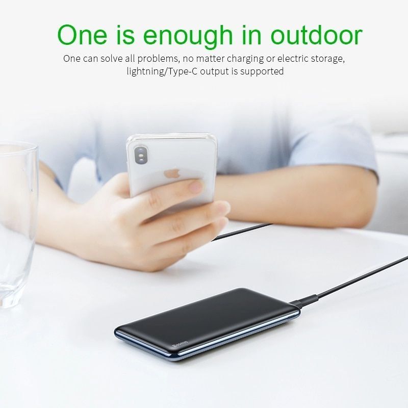 Pin dự phòng sạc nhanh siêu mỏng Baseus Simbo Smart Power Bank 10,000mAh cho Smartphone/ Tablet ( 5V/3A PD Fast Charging , USB-C PD input/ Output Dual Way )