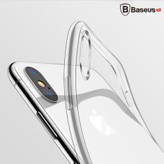 Ốp lưng Silicone trong suốt chống bụi Baseus Simple Case cho iPhone X ( Soft Silicone, Dirt-resistant Case)